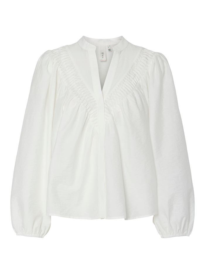 YAS Elly Cotton Blouse - Star White