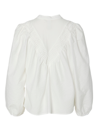 YAS Elly Cotton Blouse - Star White