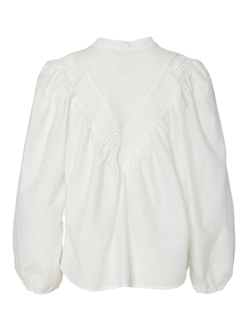 YAS Elly Cotton Blouse - Star White