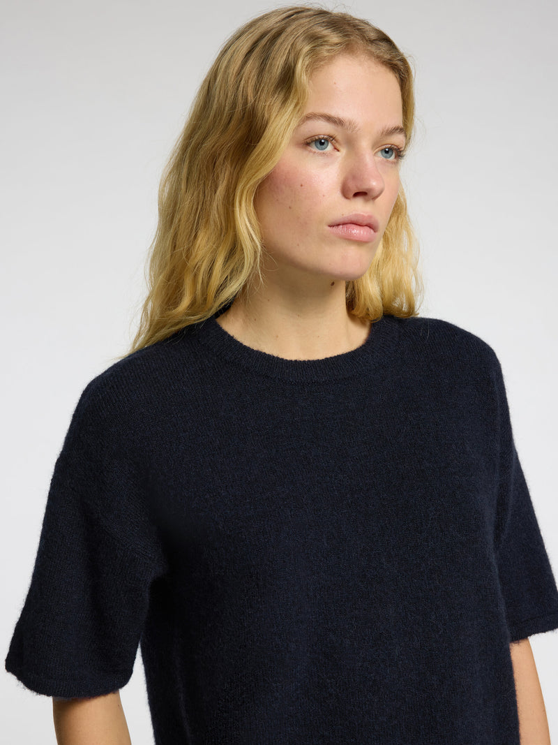 Selected Femme Maline Knit T-Shirt - Navy