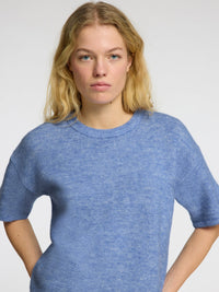 Selected Femme Maline Knit T-Shirt - Cornflour Blue