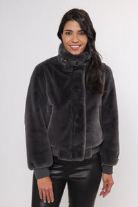 Rino & Pelle Ambra Faux Fur Jacket - Graphite