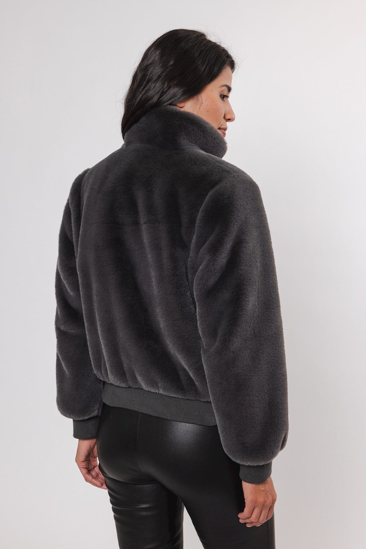 Rino & Pelle Ambra Faux Fur Jacket - Graphite