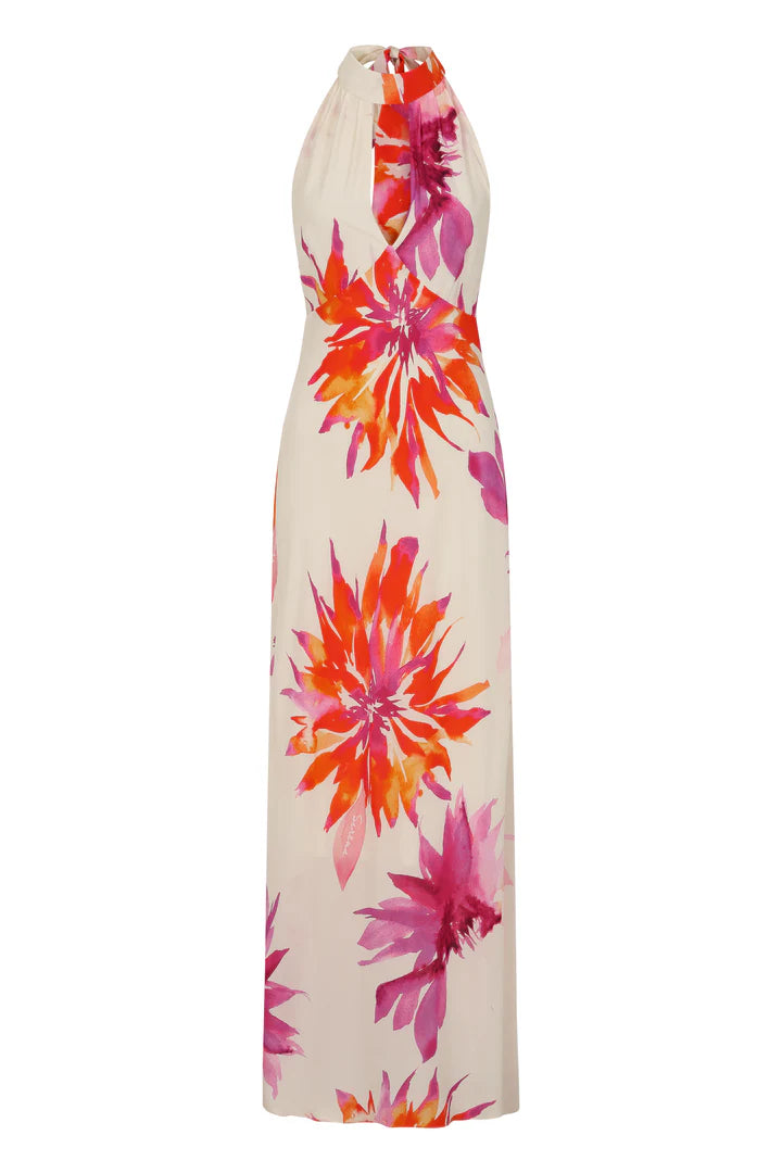 Sirens Camilla Halter Maxi Dress - Pink Flower