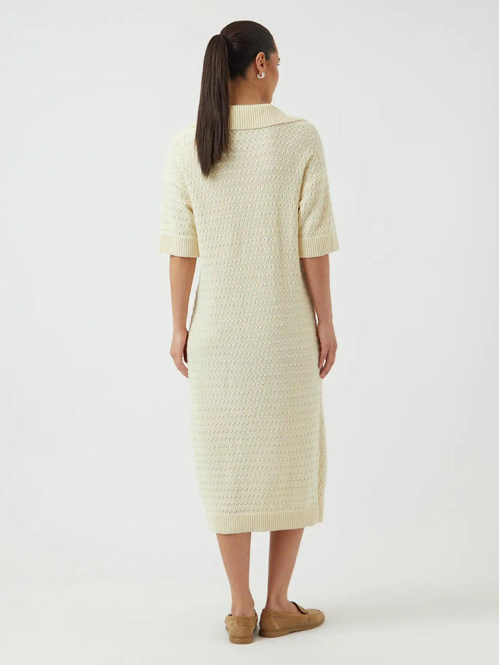 Yas Cibyl Midi Knit Dress - Cream