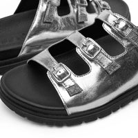 Woden Ellen Metallic Sandal - Silver