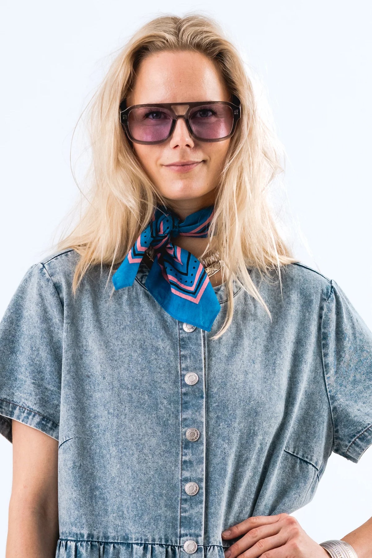 Lollys Laundry Hemlock Bandana Scarf - Blue