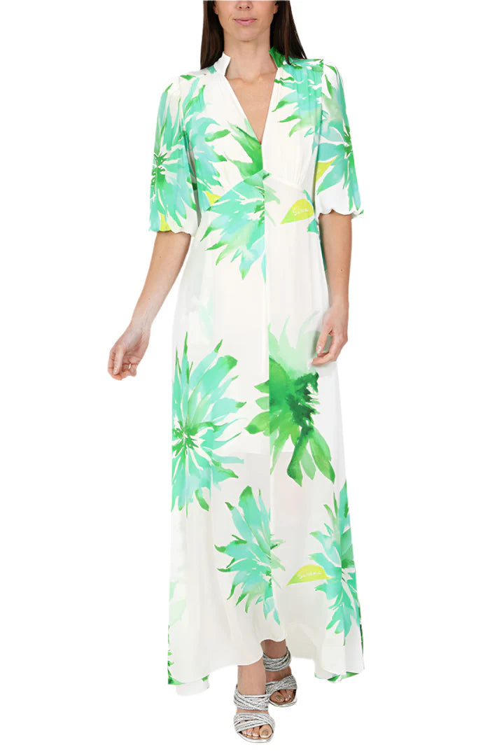 Sirens Elena Maxi Dress - Green Flower