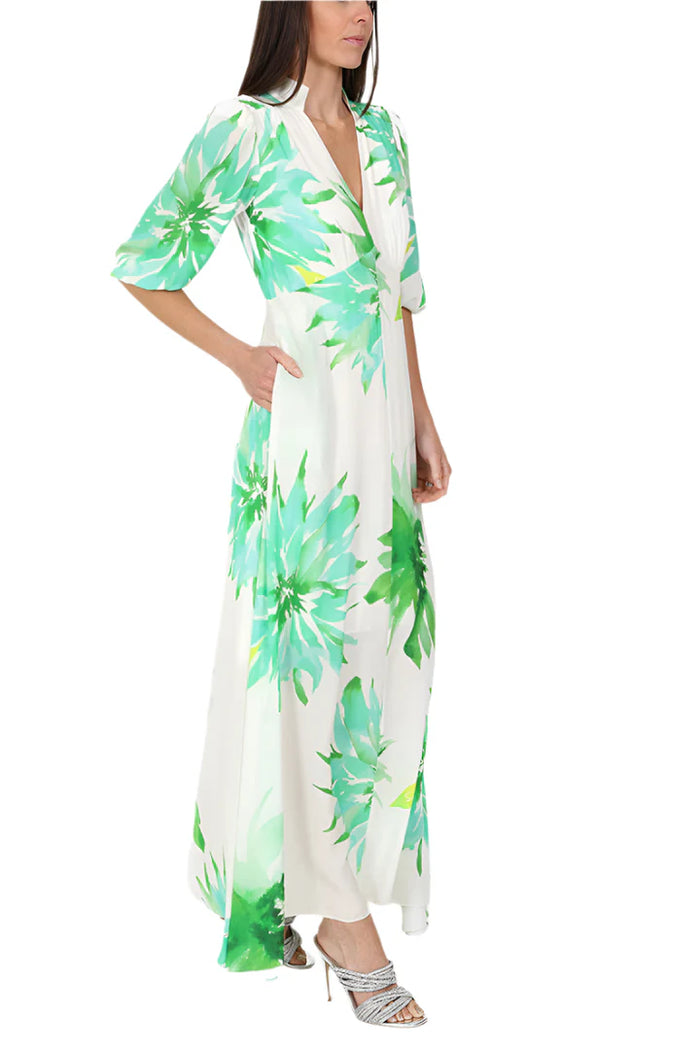 Sirens Elena Maxi Dress - Green Flower