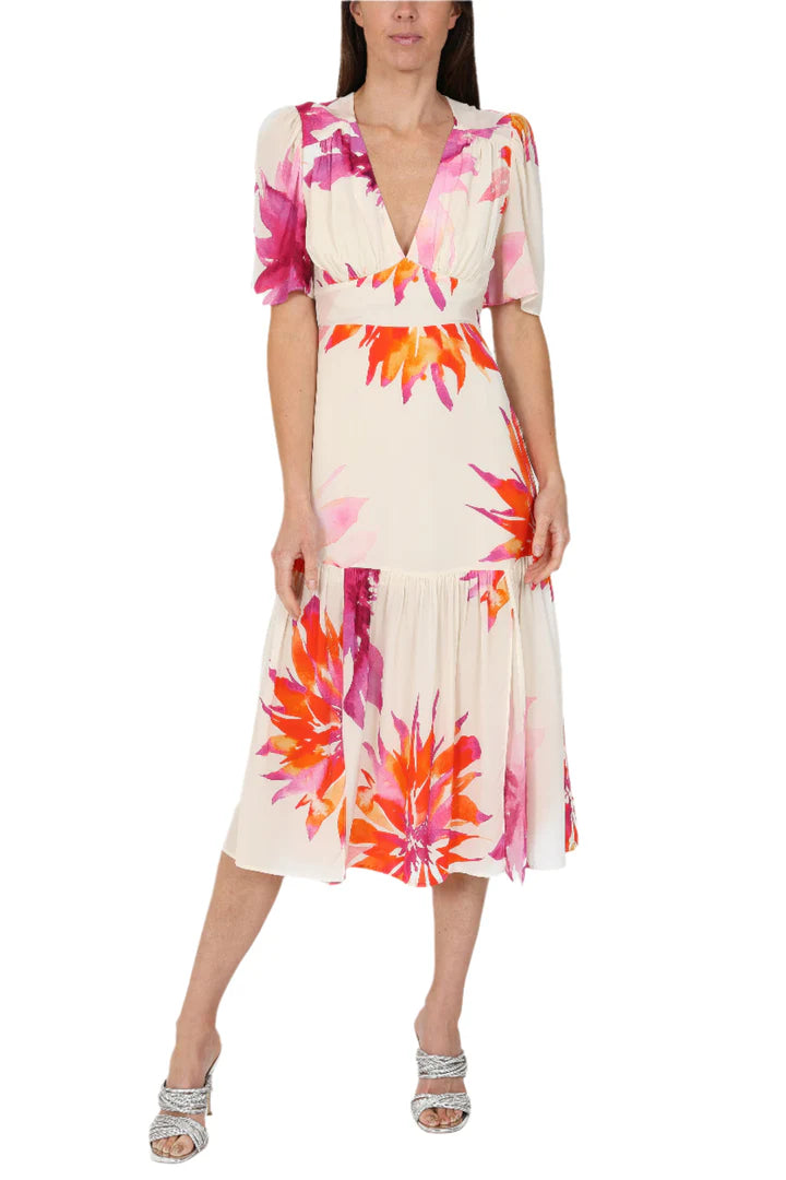 Sirens Imelda Midi Dress - Pink Flower