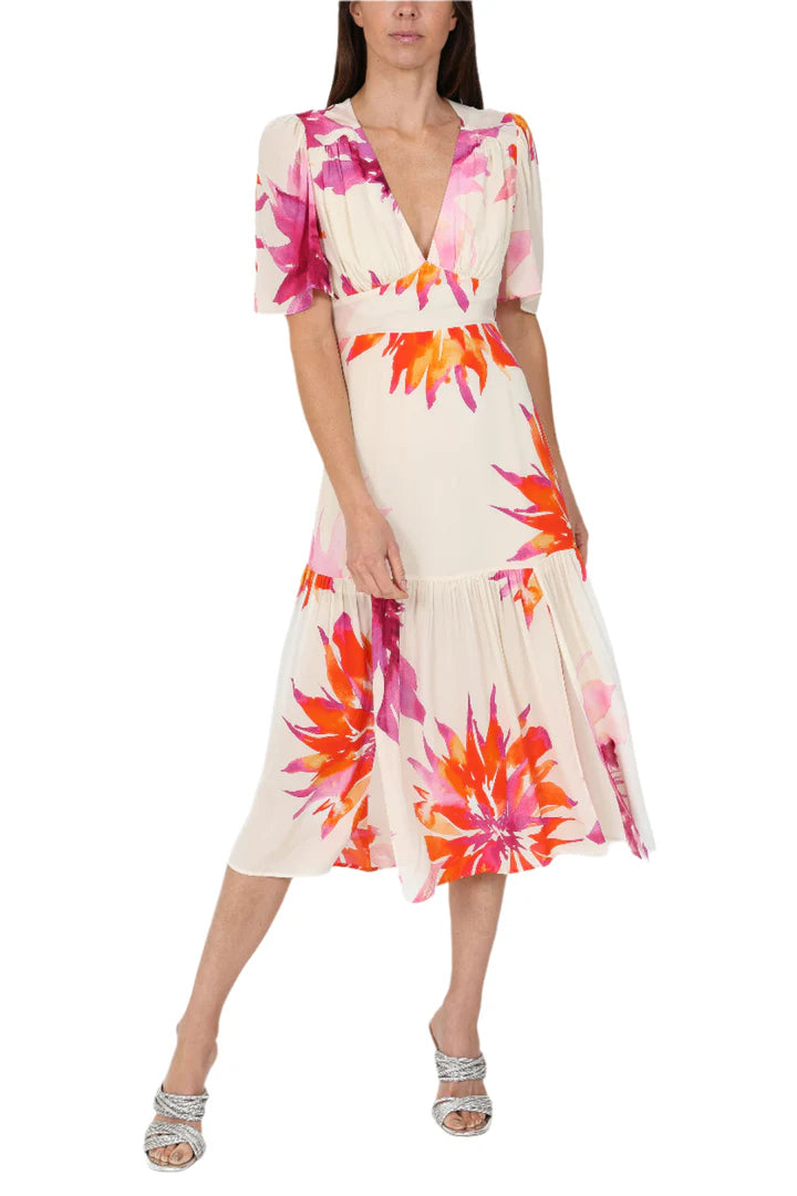 Sirens Imelda Midi Dress - Pink Flower