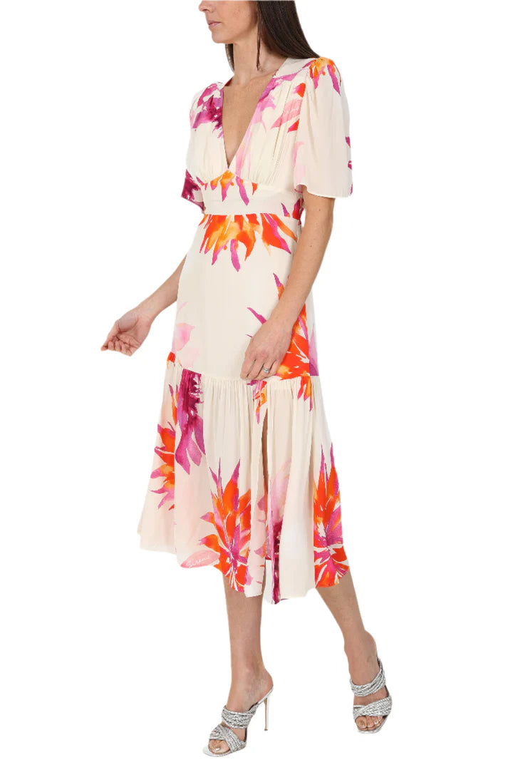 Sirens Imelda Midi Dress - Pink Flower