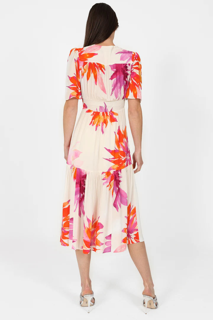 Sirens Imelda Midi Dress - Pink Flower