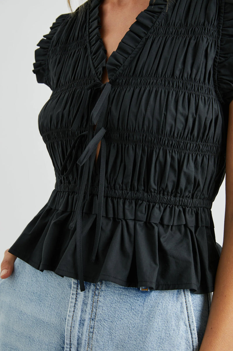 Rails Martine Shirred Blouse - Black