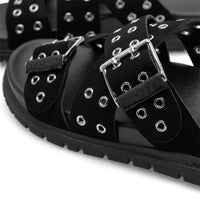 Woden Tilde Suede Studded Sandal - Black