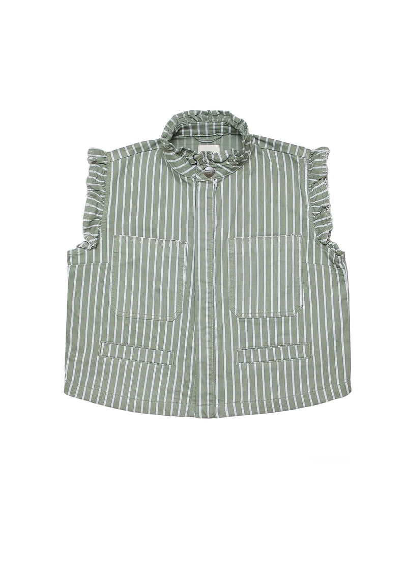 Seventy + Mochi Pablo Waistcoat - Green Stripe