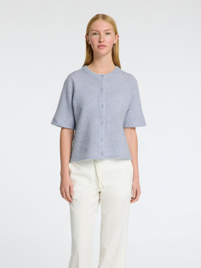 Selected Femme Lulu Short Sleeve Cardi - Blue