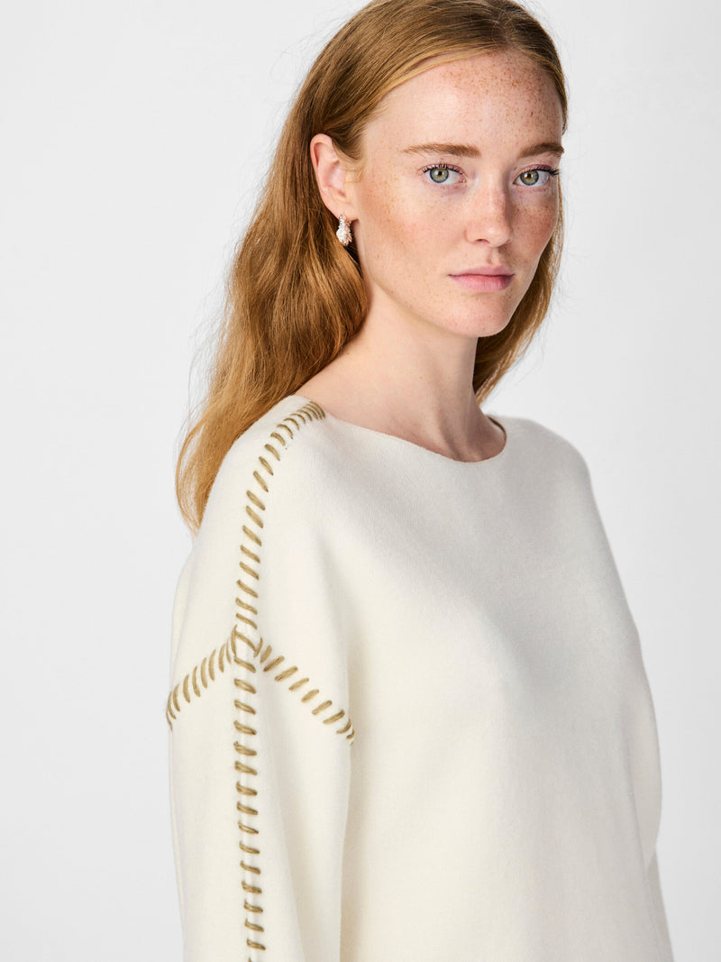 YAS Stitcha Knit Jumper - Star White