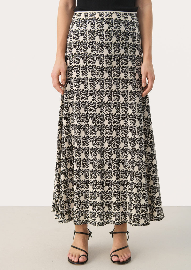 Part Two Rin Skirt - Black Graphic Print