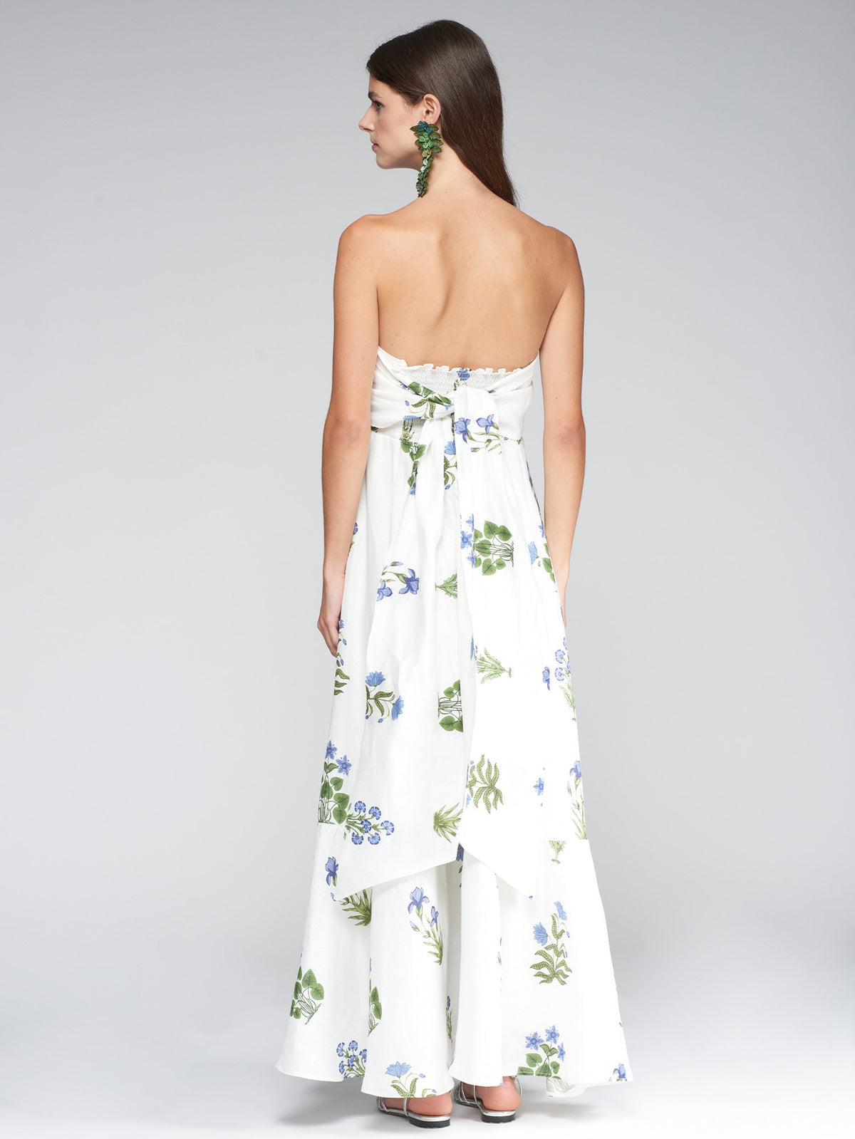 Vilagallo Susan Floral Dress - White