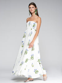 Vilagallo Susan Floral Dress - White