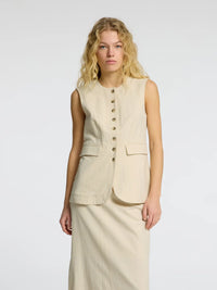 Selected Femme Iluna Button Vest - Sandshell