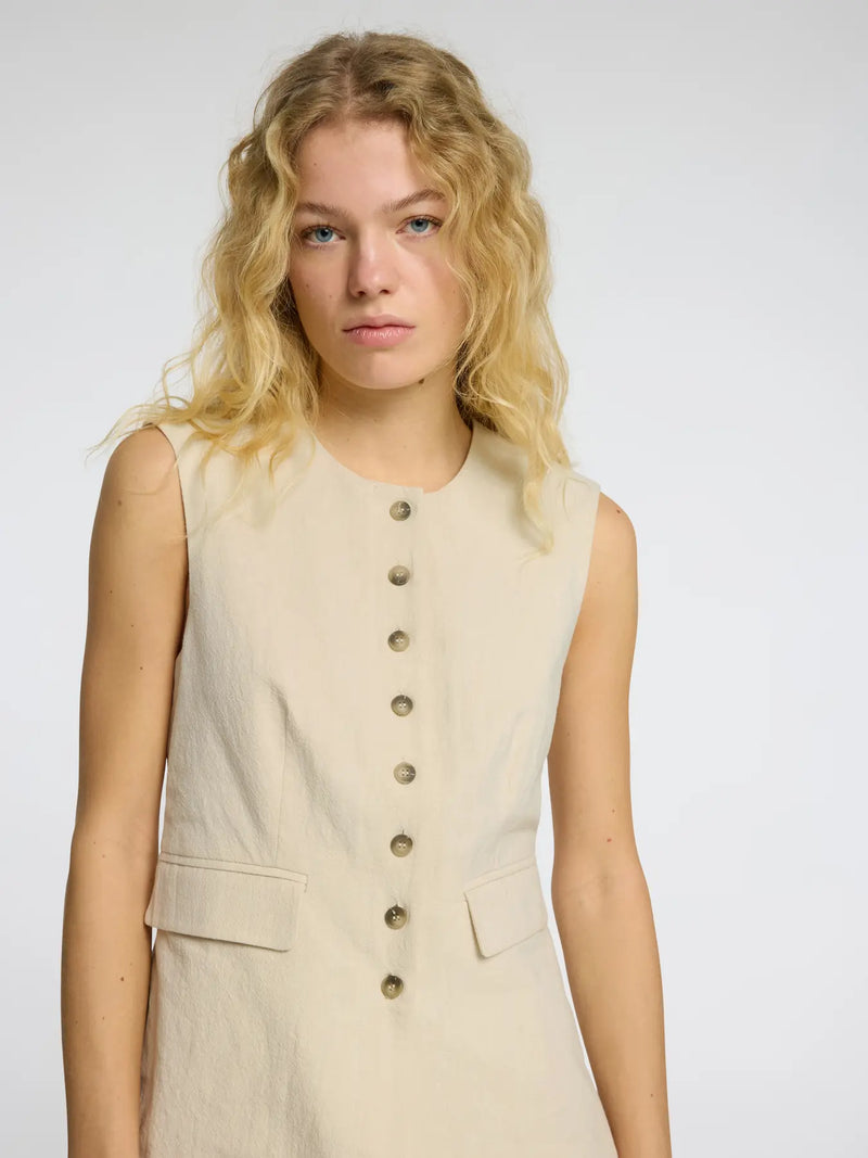 Selected Femme Iluna Button Vest - Sandshell