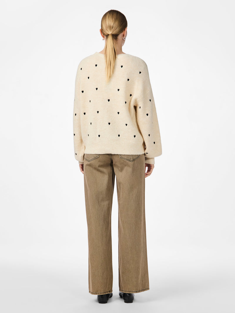 YAS Bow Loose Fit Cardigan - Birch