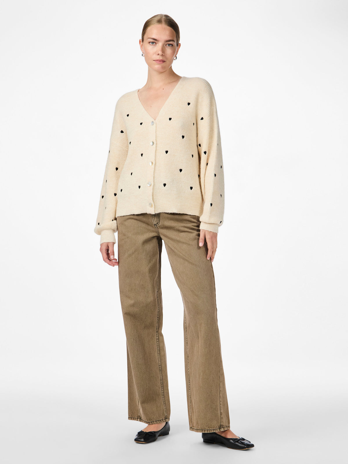 YAS Bow Loose Fit Cardigan - Birch