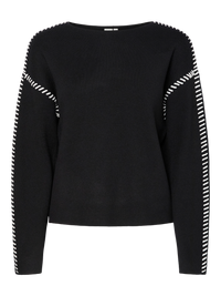 YAS Stitcha Knit Jumper - Black