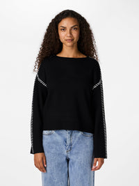 YAS Stitcha Knit Jumper - Black