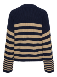 YAS Riga Striped Jumper - Navy