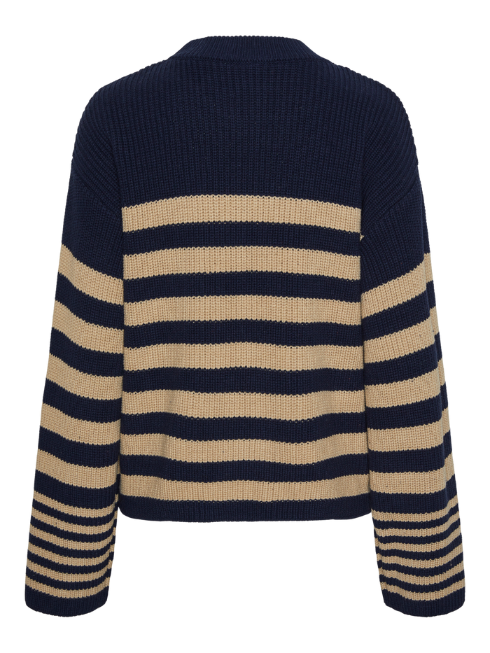 YAS Riga Striped Jumper - Navy