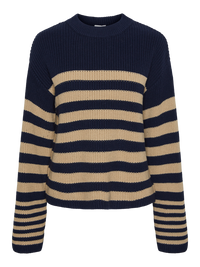 YAS Riga Striped Jumper - Navy