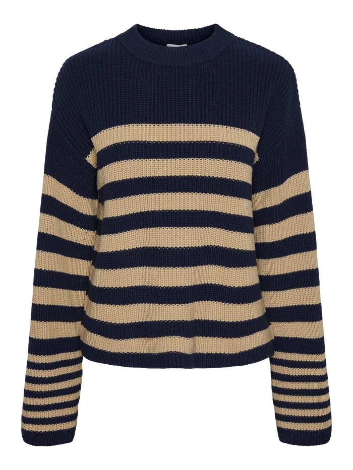 YAS Riga Striped Jumper - Navy