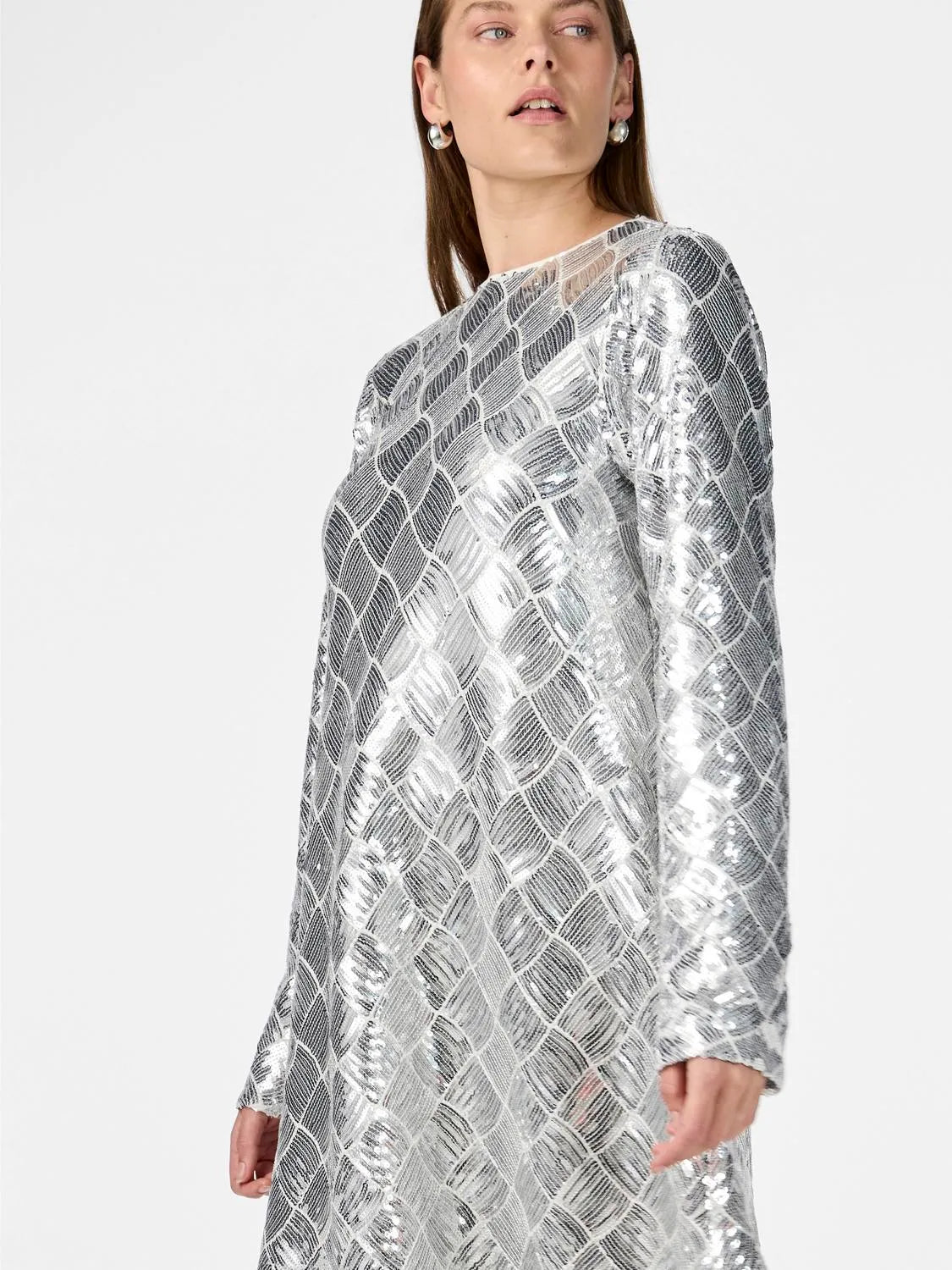 YAS Chekka Dress - Silver