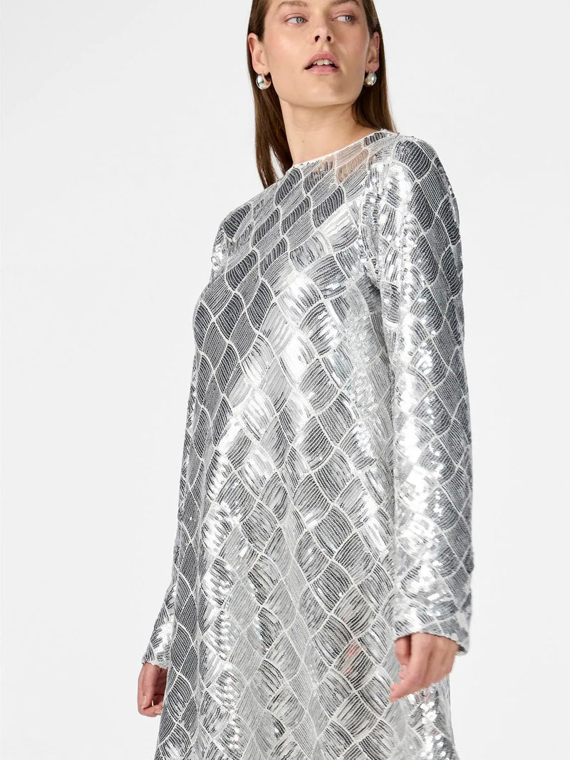 YAS Chekka Dress - Silver