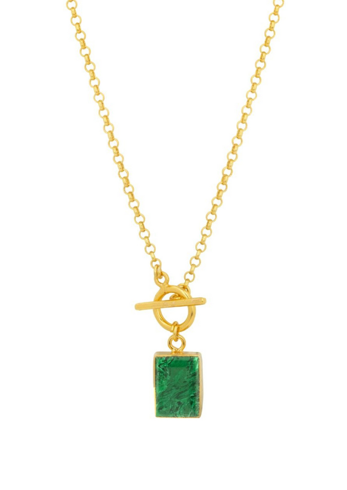 Ashiana Delta Necklace - Green Malachite